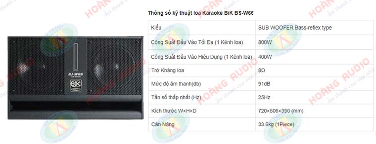 Loa sub karaoke BIK BS W66
