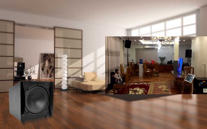 Loa sub karaoke (sub hơi) cho không gian phòng hát rộng hoặc tiêu cách âm tiêu chuẩn.