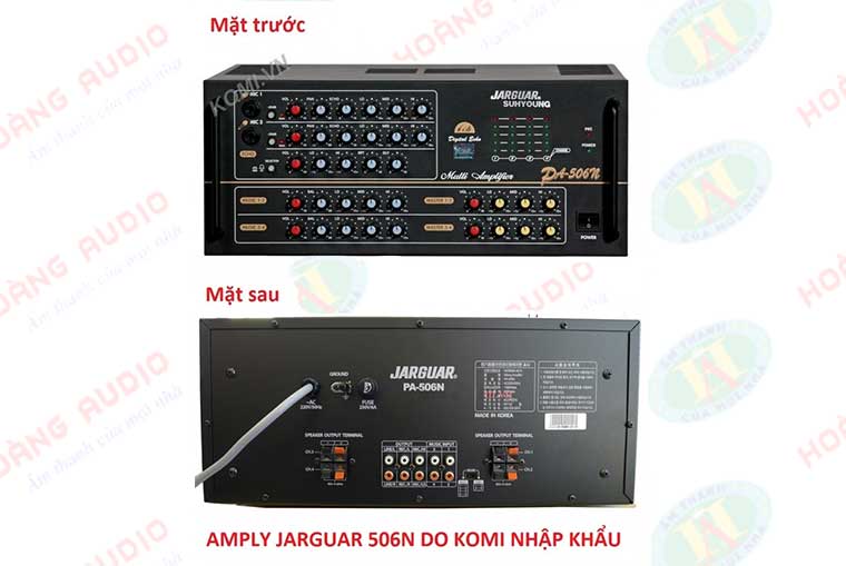 Mặt trước và sau amply karaoke Jarguar PA 506N (Komi)