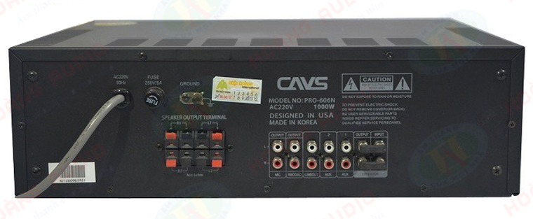 Mặt sau amply karoake CAVS Pro 606N